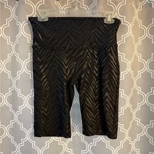 SPANX Black Zebra Print Women's BikeShorts